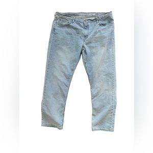George Slim Straight Leg Jeans Men's 40x30 Light Blue Denim